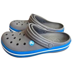 Crocs Unisex Crocband Clogs Size Boys 6 Gray / Blue Casual Everyday School